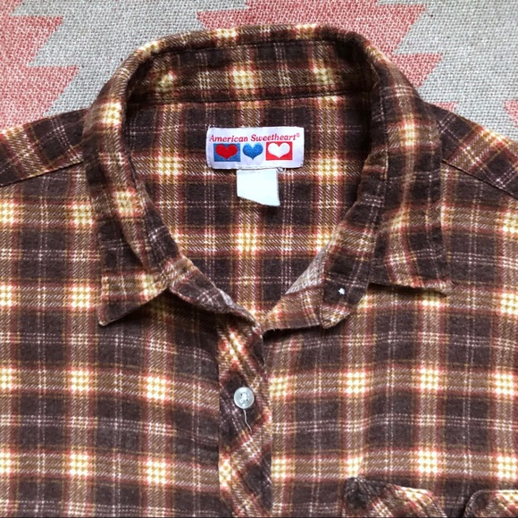 Vintage Brown Button Up Oversized Flannel - Picture 2 of 5